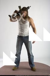 Man Young Muscular White Holding Standing poses Casual