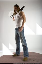 Man Young Muscular White Holding Standing poses Casual