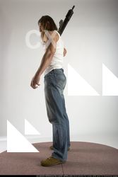 Man Young Muscular White Holding Standing poses Casual