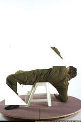 Man Young Athletic White Fighting with gun Moving poses Army