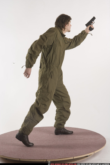 Man Young Athletic White Martial art Standing poses Army
