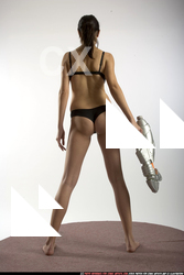 Woman Adult Athletic White Martial art Standing poses Underwear