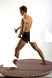 Man Adult Muscular White Fighting with sword Standing poses Underwear