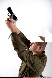 Man Young Average White Fighting with gun Kneeling poses Army