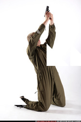 Man Young Average White Fighting with gun Kneeling poses Army