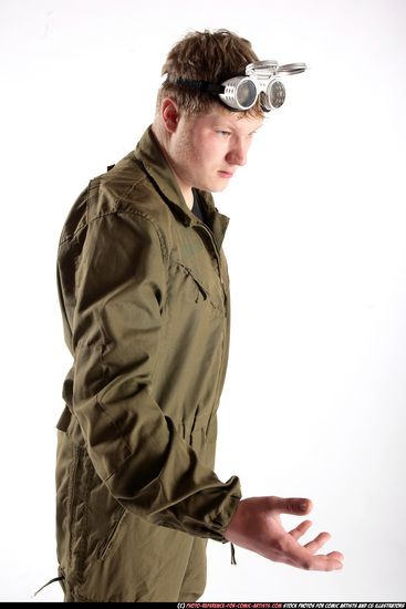 Man Adult Average White Neutral Standing poses Army