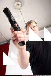 Man Adult Average White Fighting with gun Standing poses Sportswear