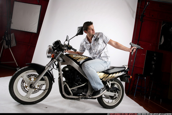 Man Adult Average White Riding a bike Moving poses Casual