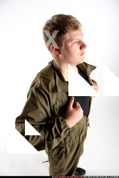 Man Young Average White Neutral Standing poses Army