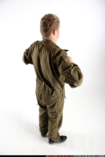 Man Young Average White Neutral Standing poses Army