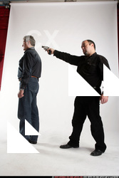 Old Chubby White Fighting with gun Execution Casual Men