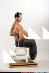 Man Adult Athletic White Martial art Sitting poses Pants