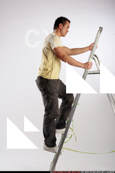 Man Adult Athletic White Daily activities Moving poses Sportswear