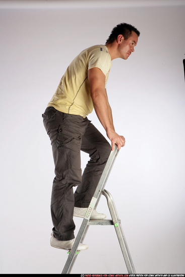 Man Adult Athletic White Daily activities Moving poses Sportswear