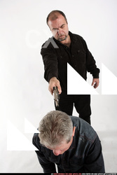 Old Chubby White Fighting with gun Execution Casual Men