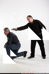 Old Chubby White Fighting with gun Execution Casual Men