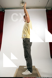 Man Young Athletic White Martial art Sitting poses Sportswear