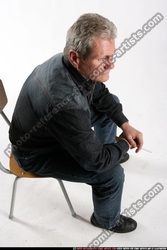 Man Old Average White Daily activities Sitting poses Casual