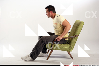 Man Adult Athletic White Daily activities Moving poses Sportswear