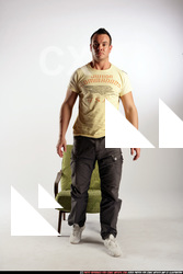 Man Adult Athletic White Daily activities Moving poses Sportswear