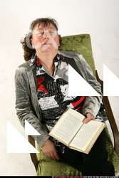 Woman Old Chubby White Daily activities Sitting poses Casual