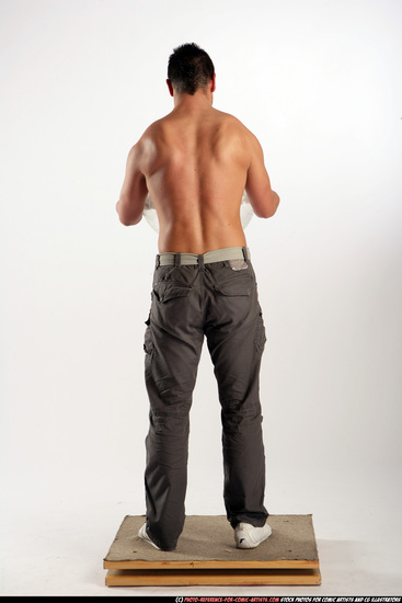 Man Adult Athletic White Daily activities Standing poses Pants