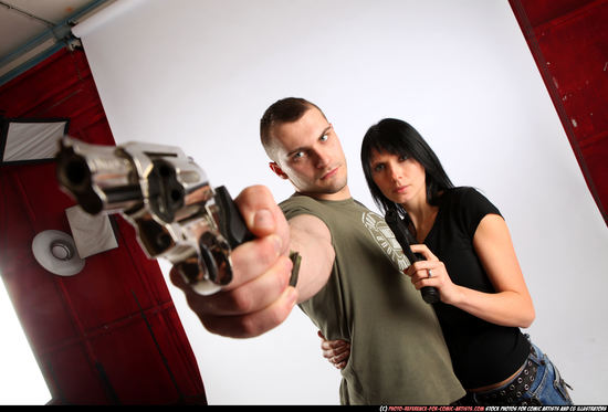 Man & Woman Adult Athletic White Martial art Standing poses Sportswear