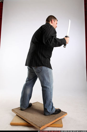 Man Adult Chubby White Martial art Standing poses Casual