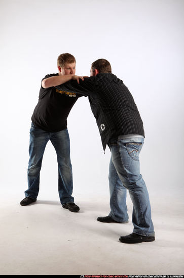 Adult Chubby White Fist fight Standing poses Casual Men