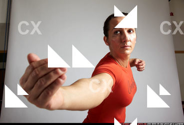 Woman Adult Muscular White Martial art Standing poses Sportswear