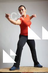 Woman Adult Muscular White Martial art Standing poses Sportswear