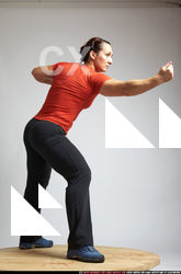 Woman Adult Muscular White Martial art Standing poses Sportswear