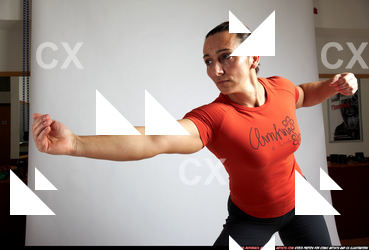 Woman Adult Muscular White Martial art Standing poses Sportswear