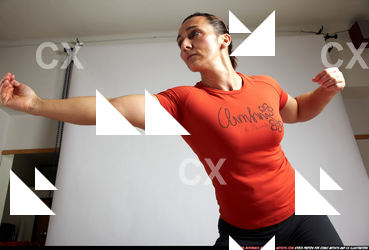 Woman Adult Muscular White Martial art Standing poses Sportswear