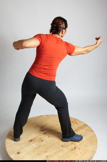 Woman Adult Muscular White Martial art Standing poses Sportswear