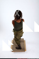 Woman Young Athletic Black Fighting with gun Standing poses Army