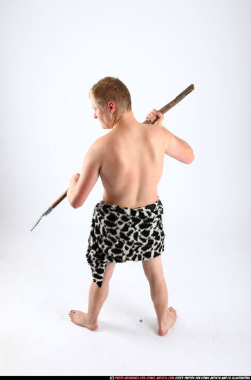 Man Adult Average White Fighting with spear Standing poses Army