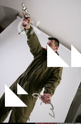 Man Adult Athletic White Fighting with gun Standing poses Army