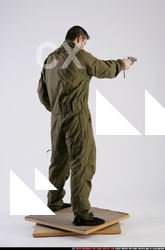Man Adult Athletic White Fighting with gun Standing poses Army