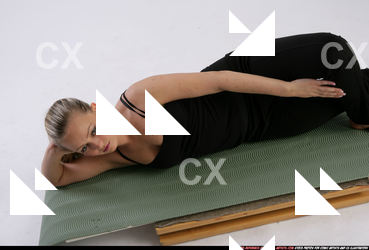 Woman Adult Athletic White Fitness poses Laying poses Sportswear