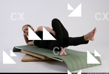 Woman Adult Athletic White Fitness poses Laying poses Sportswear