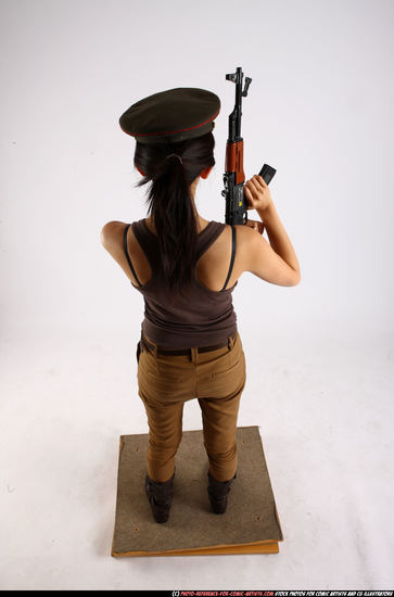 Woman Adult Athletic Neutral Standing poses Army Asian