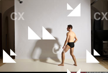 Adult Athletic White Kick fight Moving poses Underwear Men