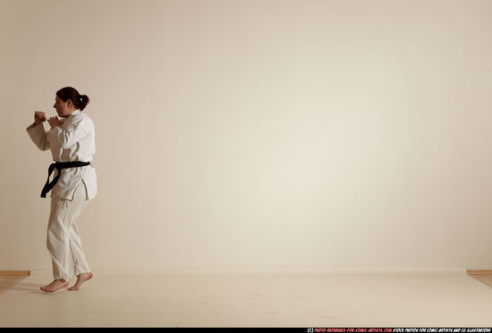 Woman Adult Average White Kick fight Moving poses Sportswear