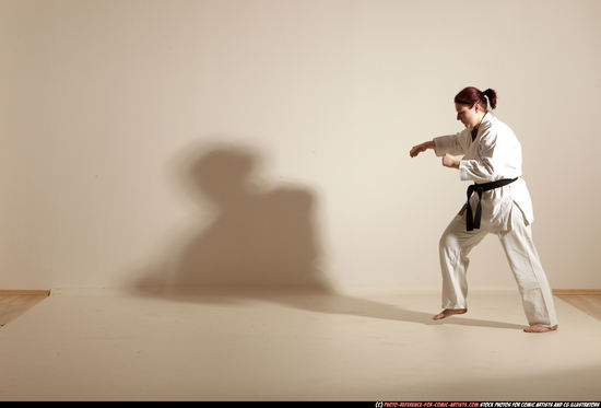 Woman Adult Average White Martial art Moving poses Sportswear