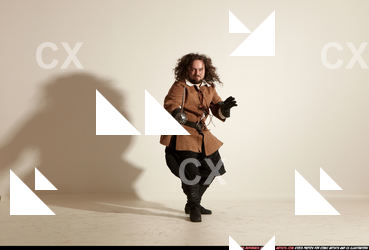 Man Adult Chubby White Fighting with sword Moving poses Army