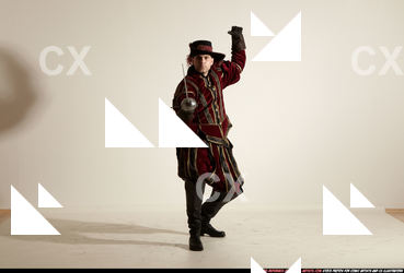 Man Adult Athletic White Fighting with sword Moving poses Army