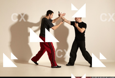 Adult Athletic White Martial art Moving poses Sportswear Men