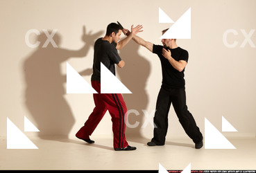 Adult Athletic White Martial art Moving poses Sportswear Men