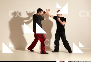 Adult Athletic White Martial art Moving poses Sportswear Men